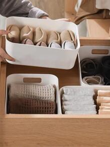 2pcs Plain Drawer Storage Box - White - View 1