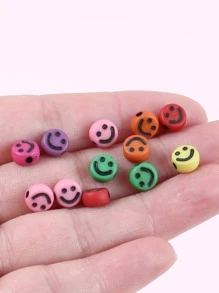 100入組可愛PMMA彩色微笑DIY首飾類珠子適合女士DIY首飾製作 - 彩色 - 查看 4