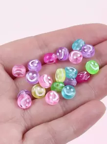 100入組可愛PMMA微笑DIY首飾類珠子適合女士DIY首飾製作 - 彩色 - 查看 5