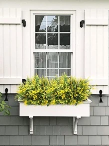 2pcs Artificial Flower, Simple Plastic Fake Flower For Indoor And Outdoor Decoration - Yellow - View 6