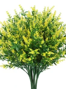 2pcs Artificial Flower, Simple Plastic Fake Flower For Indoor And Outdoor Decoration - Yellow - View 1