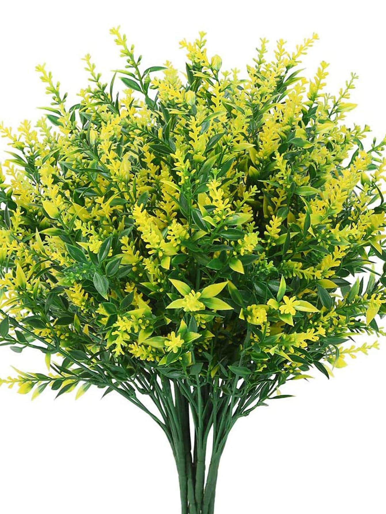 2pcs Artificial Flower, Simple Plastic Fake Flower For Indoor And Outdoor Decoration - Yellow - View 1