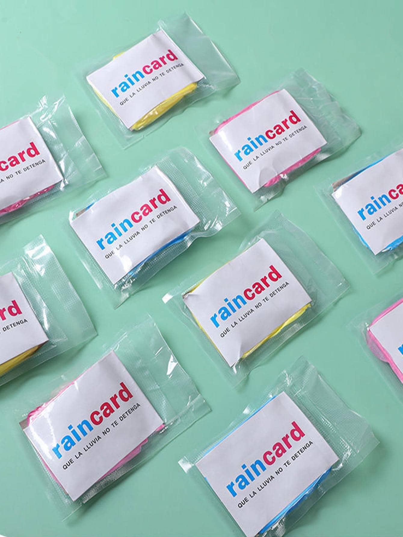 10pcs/1pc Portable Disposable Rain Poncho With Card, Compressed Children Adults Unisex Raincoat Thin Long Hooded Full Body Waterproof Rain Cape For Outdoor Activities For School,Office,Household,Travel - Multicolor - View 1