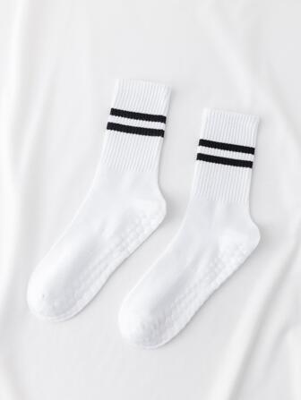 條紋印花中筒襪