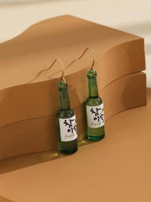 Pendientes colgantes de botella - Verde - Ver 3