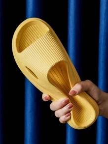 女士 EVA 时尚新款拖鞋，厚底舒适休闲一脚蹬家居拖鞋，适合所有季节 - 黃色 - 查看 3