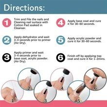 Morovan Nail Prep Dehydrate And Primer X-Strength, No Burn Non Acid Nail Primer And Dehydrator For Acrylic Powder Fast Dry 0.5oz - Trong sáng - Xem 6