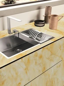 1 pieza Pegatina impermeable para cocina con patrón de mármol - Multicolor - Ver 4