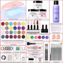 Morovan Acrylic Nail Kit With Everything - For Beginners Acrylic Nail Supplies Gel Nail Polish Kit With U V Light, Nails Kit Acrylic Set Glitter Acrylic Powder Nail Extension Kit Nail Art Starter Nail Supplies Gift - 白色 - 查看 3
