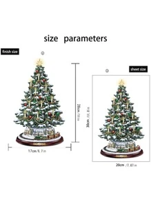 1pc Christmas Tree Shaped Crystal Sticker, Window/pvc Wall Decor For Christmas - Multicolor - View 2
