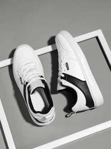 Hombres Zapatillas deportivas de dos tonos con cordón delantero patinar deportivo