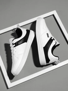 Hombres Zapatillas deportivas de dos tonos con cordón delantero patinar deportivo