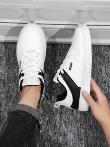 Hombres Zapatillas deportivas de dos tonos con cordón delantero patinar deportivo