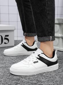 Hombres Zapatillas deportivas de dos tonos con cordón delantero patinar deportivo