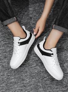 Hombres Zapatillas deportivas de dos tonos con cordón delantero patinar deportivo