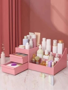 1pc Drawer Cosmetic Storage Box - Pink - View 2