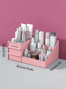 1pc Drawer Cosmetic Storage Box - Pink - View 3