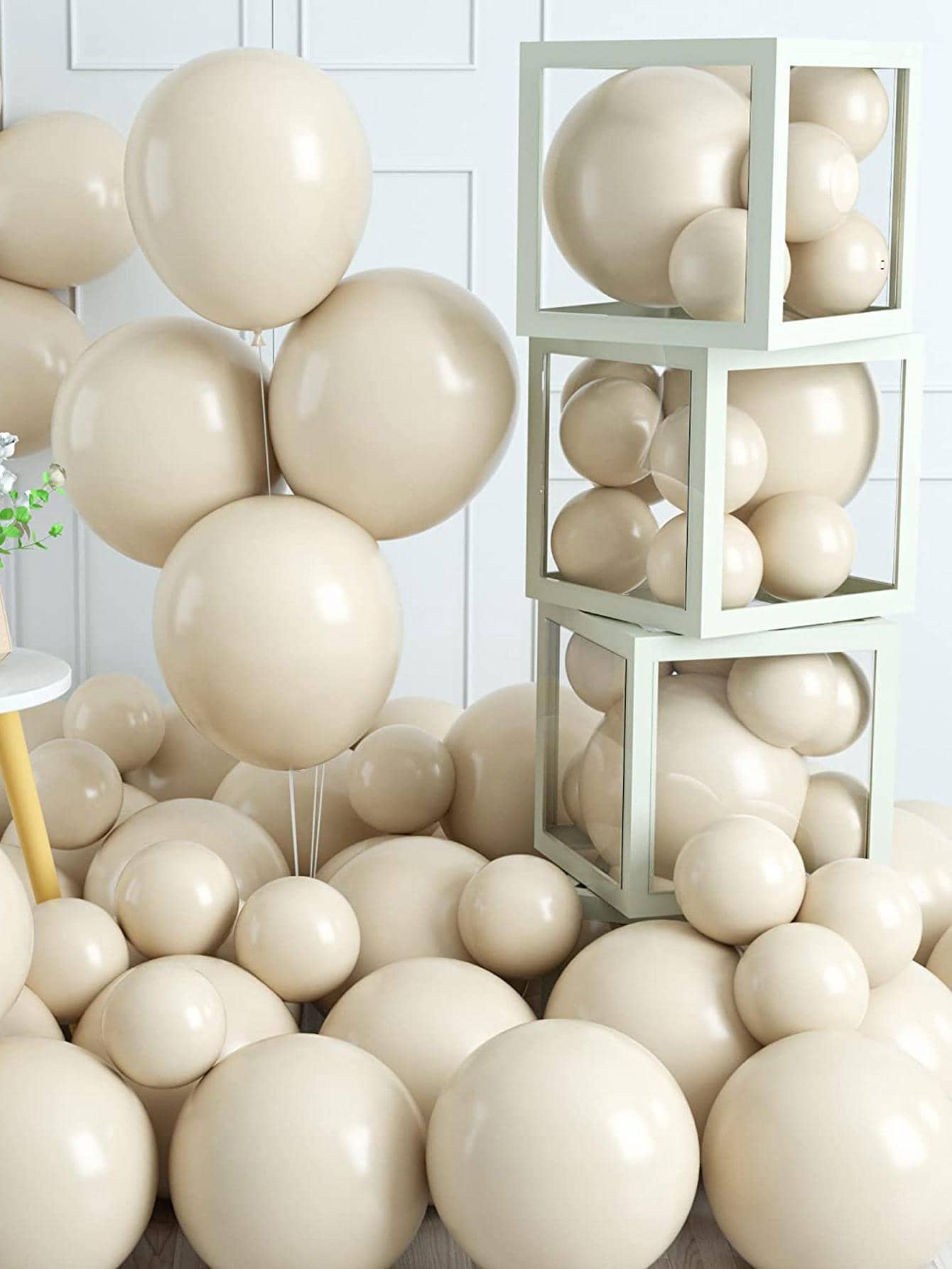 Bóng Bay Cát Trắng 12 Inch 20 Chiếc Bong Bóng Sinh Nhật Vui Vẻ Giới Tính Tiết Lộ Trang Trí Đám Cưới Dự Tiệc Cung Cấp - Màu be - Xem 1