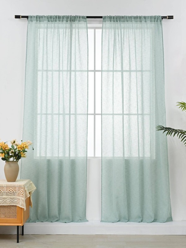 Solid Single Panel Sheer Curtain