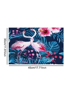 1pc Flamingo & Tropical Print Placemat - Multicolor - View 3