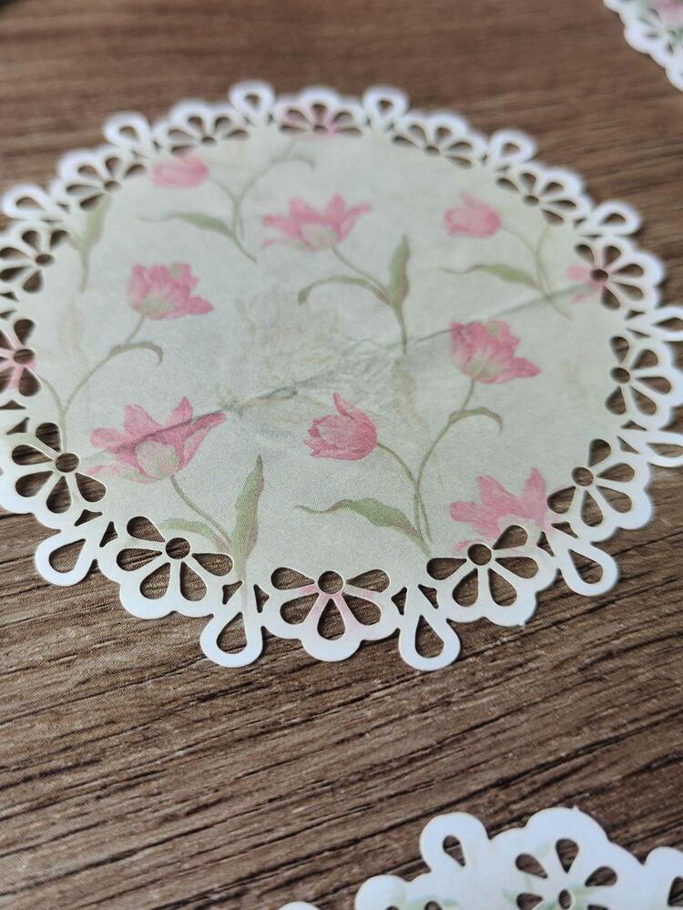 20 pièces Papier Artisanal Décoratif Motif Fleur - Multicolore - Voir 6