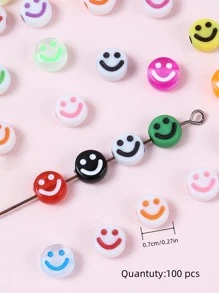 100pcs/set Creative Expression Pattern DIY Bead For Women For DIY Jewelry Making - Multicolor - View 4