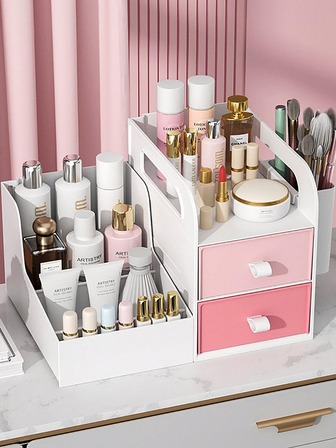 1入組多功能彩妝收納現代塑膠多格桌面收納