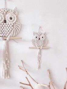 1 pieza Colgante de pared con diseño de búho - Blanco - Ver 3