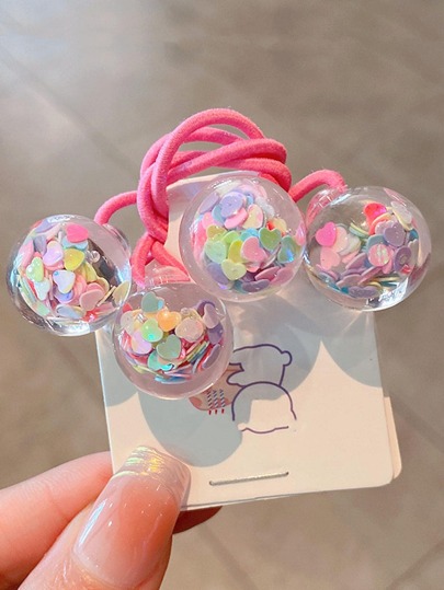 2 piezas Decoración de bolas para el cabello para niñas, para Navidad