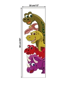 Nhãn dán tường mô hình khủng long hoạt hình cho trẻ em - Nhiều màu - Xem 3