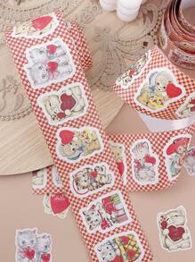 1入組卡通動物圖案多種可愛貼花適用於學生 - 黃色 - 查看 1