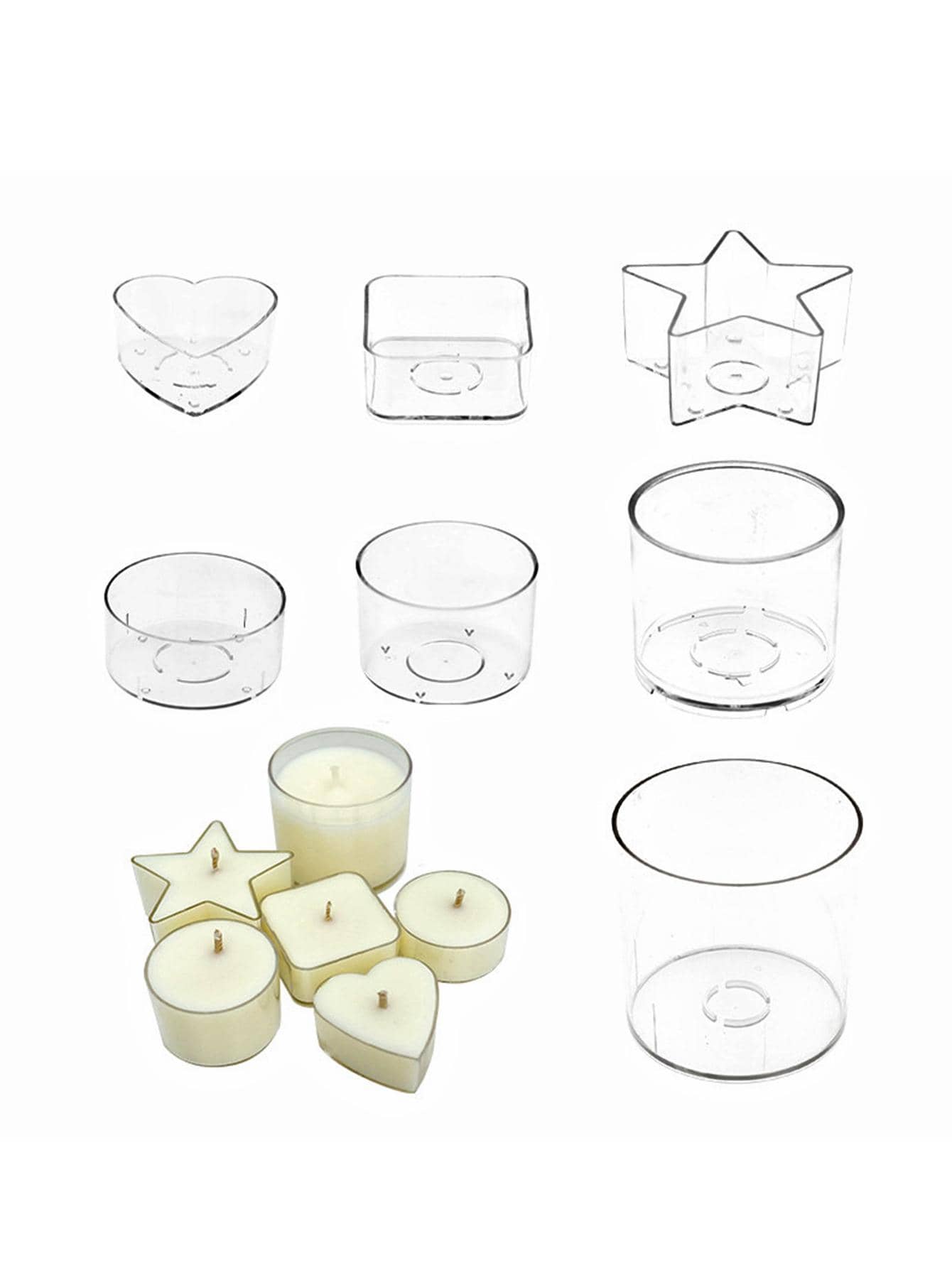 7pcs Clear Candle Mold