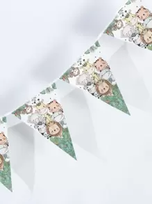 1 件纸拉旗，卡通图案横幅，适合派对、返校情人节 - 彩色 - 查看 1