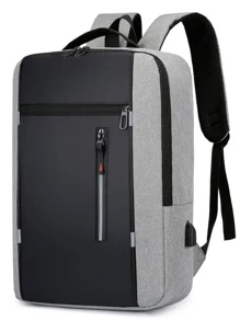 15.6 英寸彩色笔记本电脑背包防水带 USB 充电端口适用于工作旅行登机包夏季大学包学校包多功能户外防水露营徒步旅行男士礼物多功能便携式时尚休闲男士爸爸礼物男朋友礼物度假趣味礼物圣诞节感恩节礼物胸包侧包挎包皮包流浪包旅行必需品假日必需品学校包旅行包返校笔记本电脑包运动生活夏季包春假包徒步旅行包周末包背包旅行必备品大包笔记本电脑包、学校用品、大背包、返校包、大容量、防水、笔记本电脑隔层、行李带设计、航空认可、轻便、非常适合返校、户外、旅行、郊游 - 灰色 - 查看 1
