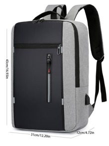 15.6 英寸彩色笔记本电脑背包防水带 USB 充电端口适用于工作旅行登机包夏季大学包学校包多功能户外防水露营徒步旅行男士礼物多功能便携式时尚休闲男士爸爸礼物男朋友礼物度假趣味礼物圣诞节感恩节礼物胸包侧包挎包皮包流浪包旅行必需品假日必需品学校包旅行包返校笔记本电脑包运动生活夏季包春假包徒步旅行包周末包背包旅行必备品大包笔记本电脑包、学校用品、大背包、返校包、大容量、防水、笔记本电脑隔层、行李带设计、航空认可、轻便、非常适合返校、户外、旅行、郊游 - 灰色 - 查看 9