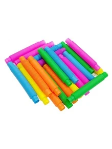 7pcs/Set 19Cm Colorful Plastic Pop Tube Toy Big Size For Stretching Tubes Corrugated Tube Adult Stress Relief Toys Gift(Some Parts May Be Random) - Multicolor - View 9