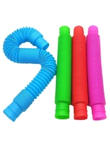 7pcs/Set 19Cm Colorful Plastic Pop Tube Toy Big Size For Stretching Tubes Corrugated Tube Adult Stress Relief Toys Gift(Some Parts May Be Random) - Multicolor - View 4