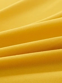 1入組素色床笠臥室用簡單織物床笠 - 黃色 - 查看 10