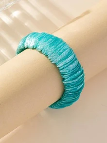 1入湖藍色貝殼手鍊,適合女性日常佩戴 - 淺藍色 - 查看 2