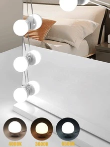 1 个 USB 电源 4/6/8/10/12/14 灯泡梳妆镜灯、化妆镜灯、颜色和亮度可调、完美用作镜前补光灯、浴室梳妆台照明活动 LED 壁灯