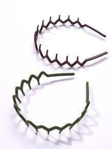 2 chiếc băng đô có răng lớn màu cà phê và màu xanh đậm - Nhiều màu - Xem 1