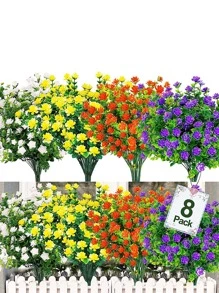 8 件人造花、桌面装饰、餐桌摆饰、人造花、塑料花 - 彩色 - 查看 1