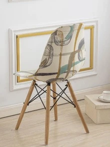 1pc Graphic Print Chair Cover, Modern Polyester Chair Slipcover For Dining Room - Multicolor - View 5