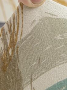 1pc Graphic Print Chair Cover, Modern Polyester Chair Slipcover For Dining Room - Multicolor - View 3