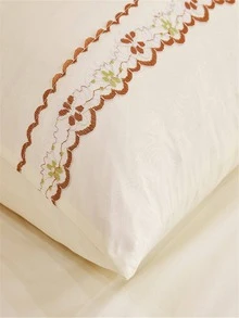 2pcs Flower Design Pillowcase Without Filler, Modern Pillow Cover For Bedroom - Yellow - View 2