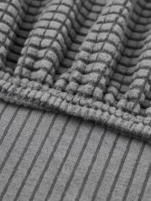 1pc Solid Color Sofa Seat Cushion Cover - Light Grey - View 5