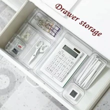 1pc Clear Rectangle Shaped Pen Box - Clear - View 3