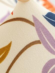 1 pieza Funda para silla con patrón floral elástico - Multicolor - Ver 5