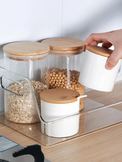 1入組寵物香料收納現代透明調料收納盒