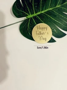 5入組/套PMMA蛋糕卡，父親節現代標語圖形蛋糕裝飾 - 金色 - 查看 2